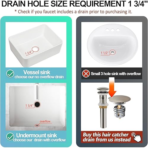 Miniatura 7 de Yodel - Grifo para lavabo de baño con un solo mango de níquel cepillado con desagüe desplegable