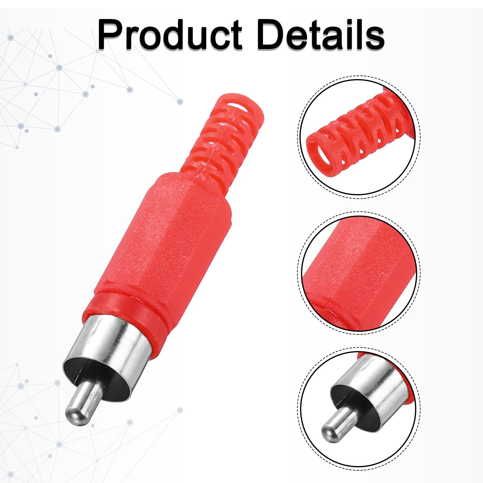 MECCANIXITY Lot de 20 adaptateurs de prise RCA mâle et femelle à tête rouge et noire 5,1 mm connecteur audio et vidéo (10 mâles et 10 femelles)