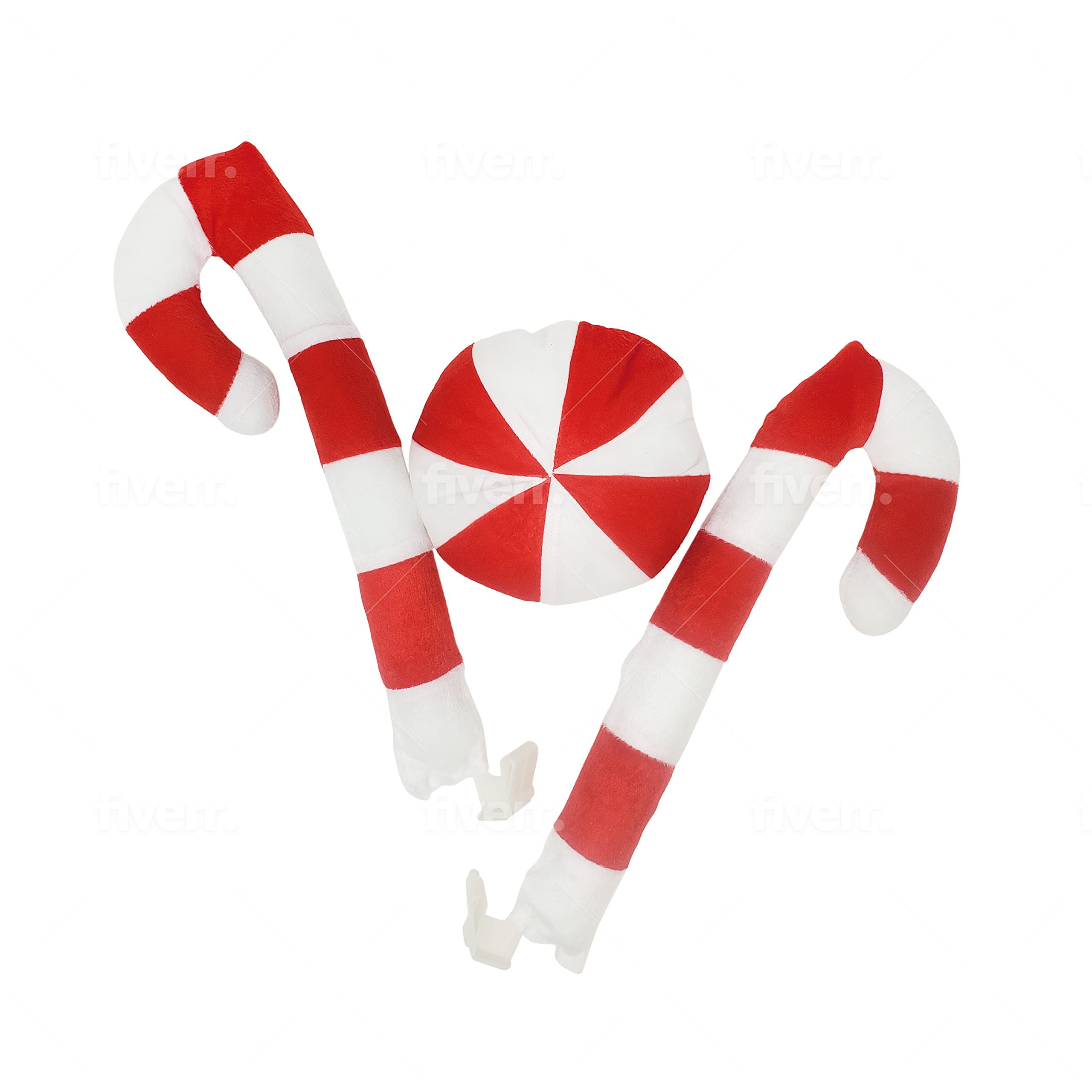 Kovot Candy Cane Car Decoration Set: includes Candy Canes for Windows and a Candy Nose