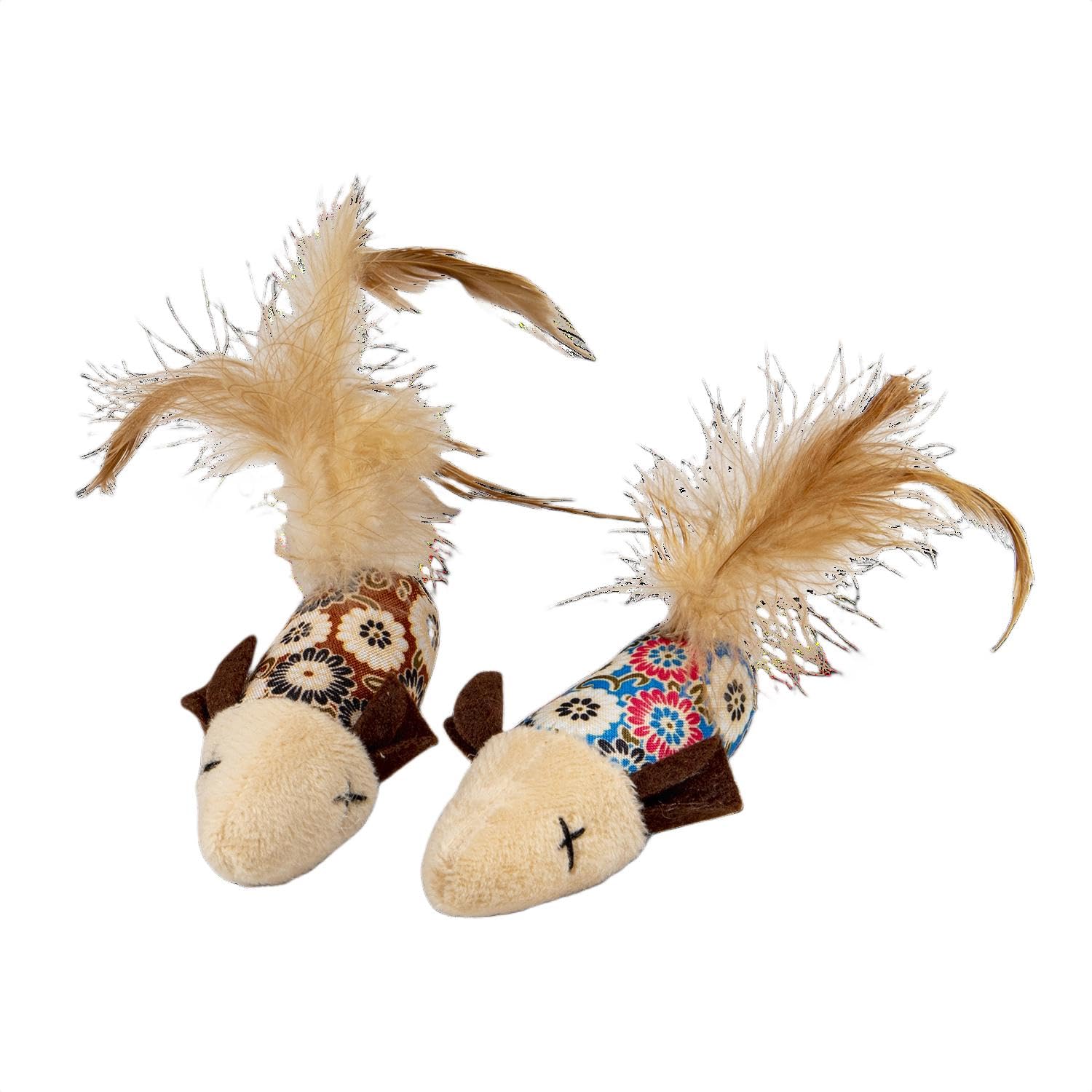 JACK AND VANILLA, 2pcs 7cm Colorful Mouse Shaped Cat Toys Non-Toxic with Bells for Stimulating and Engaging Play Assorted Colors Cat Toys