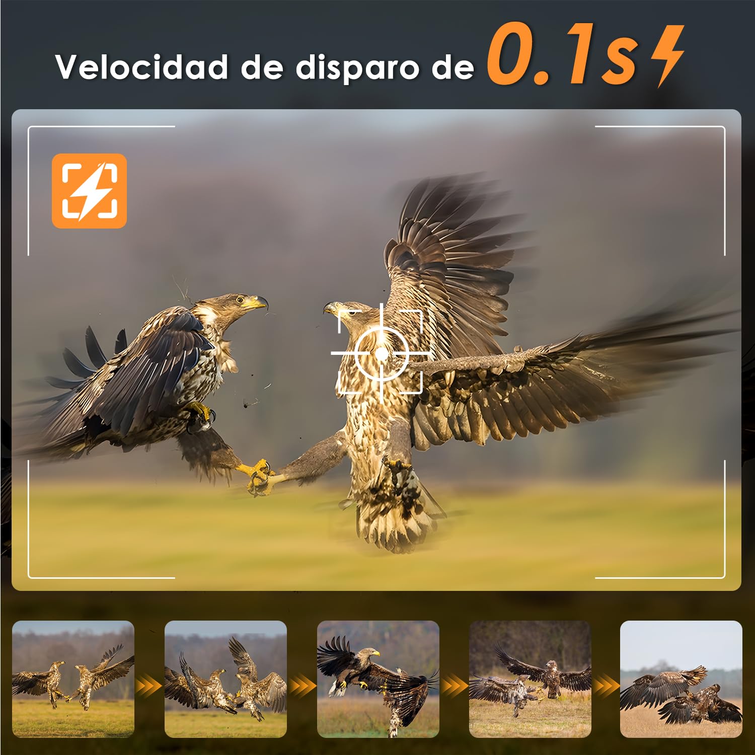 Camara Caza Fototrampeo, Cámara de Caza con Envio al Movil APP WiFi Camara Caza Vision Nocturna 48MP Solar Cámara Fototrampeo con Batería de 5200 mAh, 0.1s Velocidad de Disparo Caza Impermeable IP66
