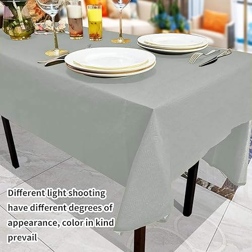 Miniatura 5 de Dozobeede Paquete de 6 manteles desechables de 3 capas de papel y plástico, 54 x 108 pulgadas, manteles rectangulares para comedor, fiesta, exterior