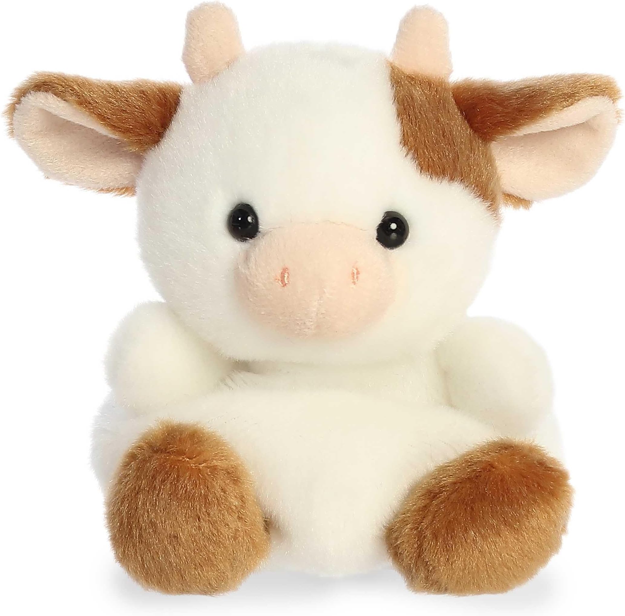 Aurora® Adorable Palm Pulse™ Caroline Brown Cow Plush - Pocket Sized Play - Collectible Fun - 5"