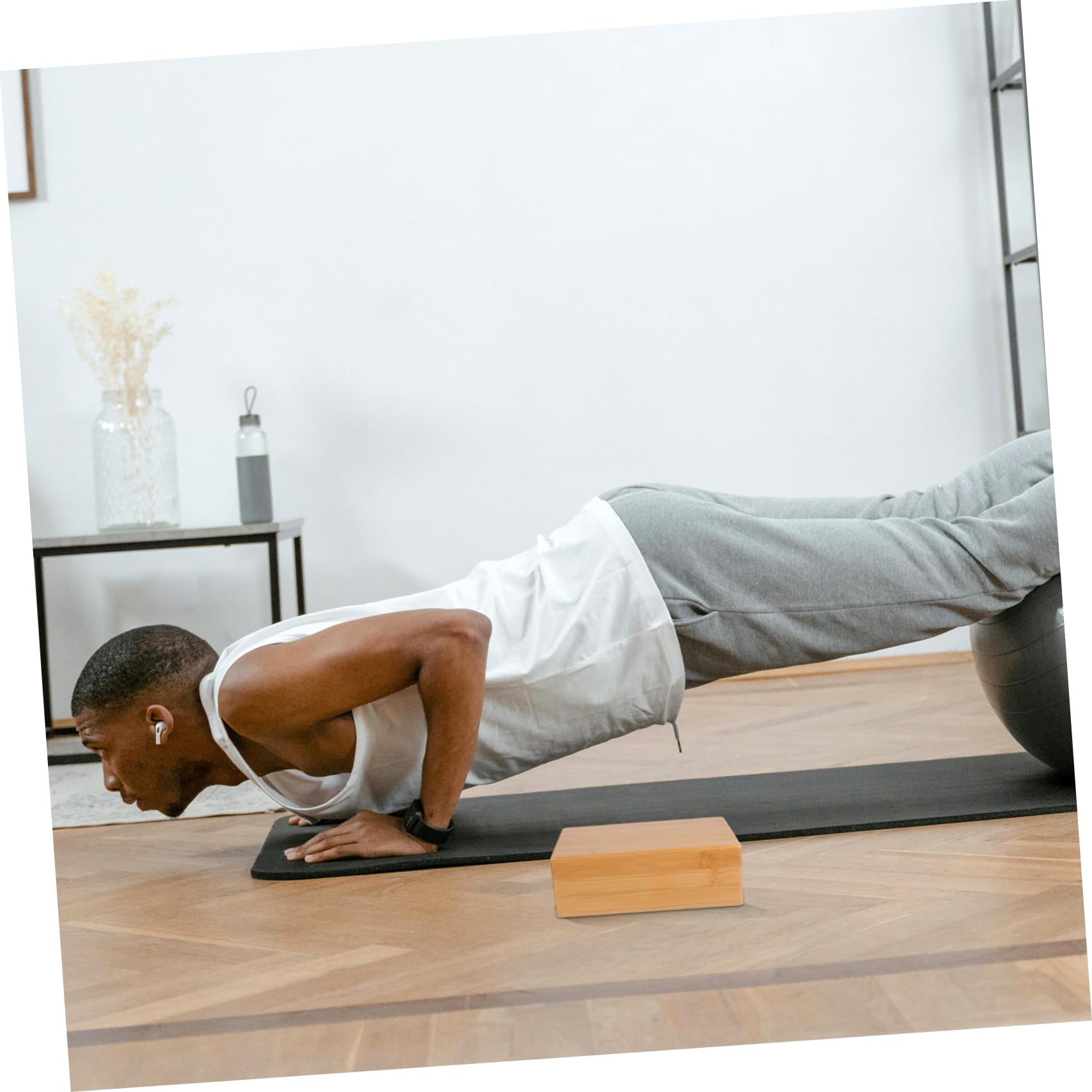 Blocco Yoga in Bambù Naturale 1 Pezzo per Allenamento | Casa e Pratica, Portatile e Facile da Pulire, Uso per Pilates e Meditazione