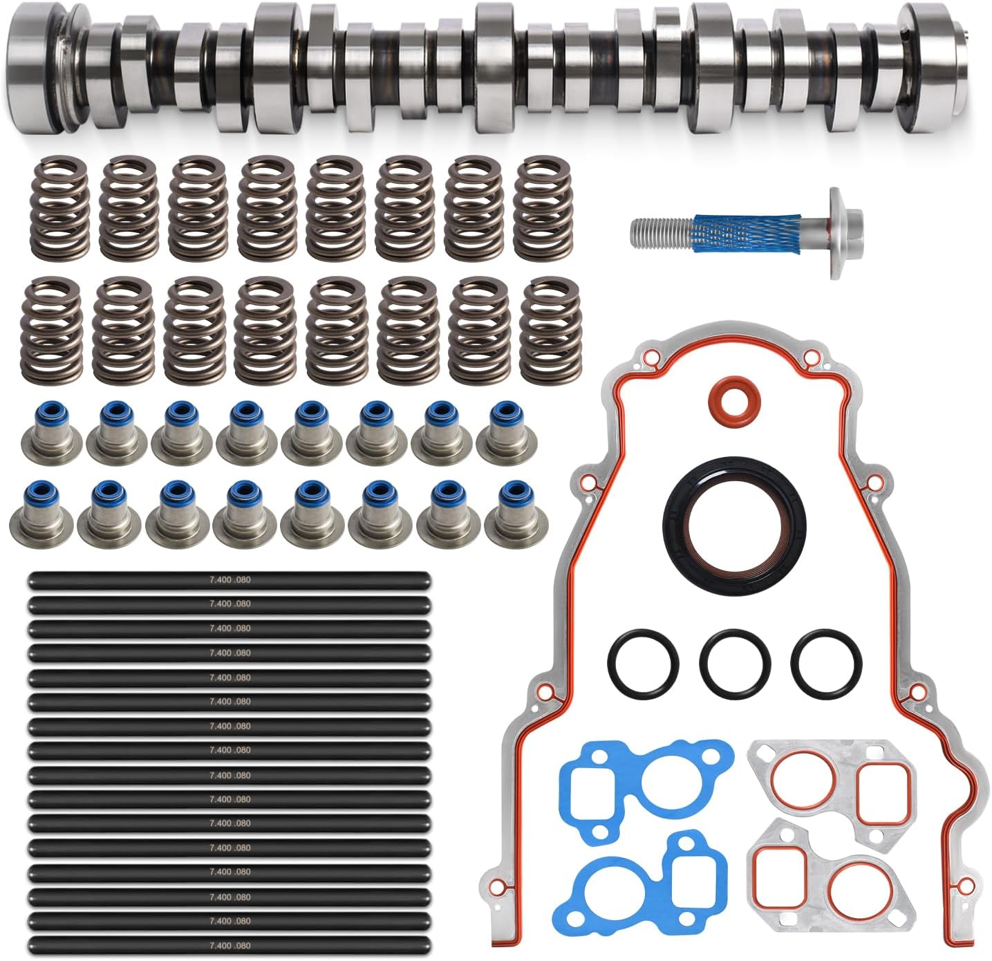 LS Stage 3 Truck Cam Kit for 1999-2013 GM Silverado/Sierra 4.8L 5.3L 6.0L Vortec Engines - Includes Camshaft, Valve Springs, Pushrods, Seals & Gaskets