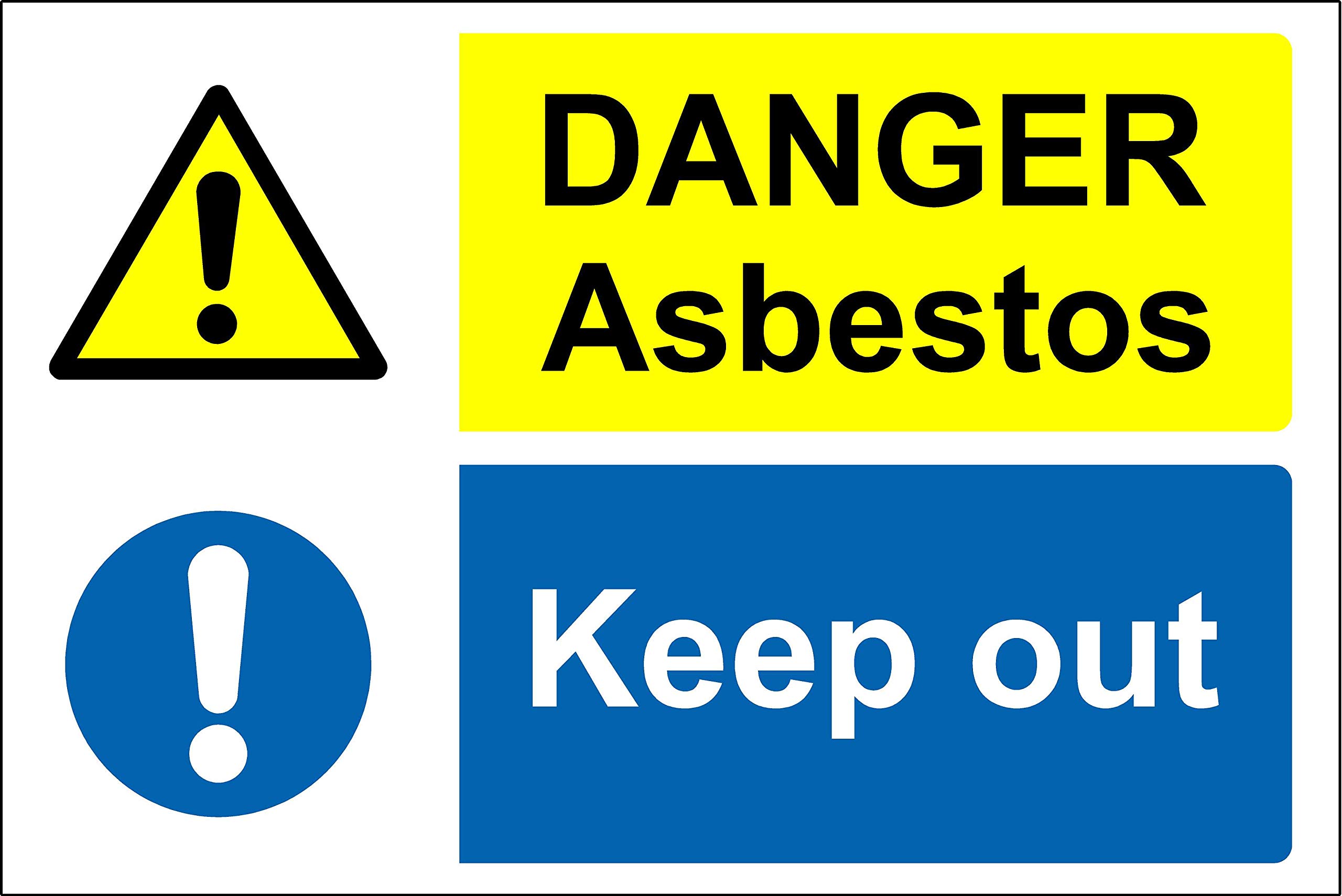 Danger asbestos keep out Safety sign - 3mm Aluminium sign 300mm x 200mm