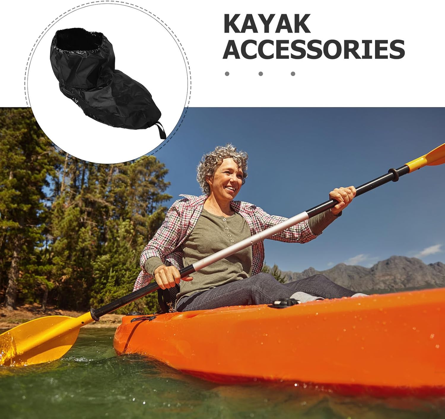 Healifty Waterproof Kayak Spray Skirt Cover Small Size 98x60cm Nylon Adjustable Canoe Boat Deck Accessory for Enclosed Kayaking and Outdoor Water Sports