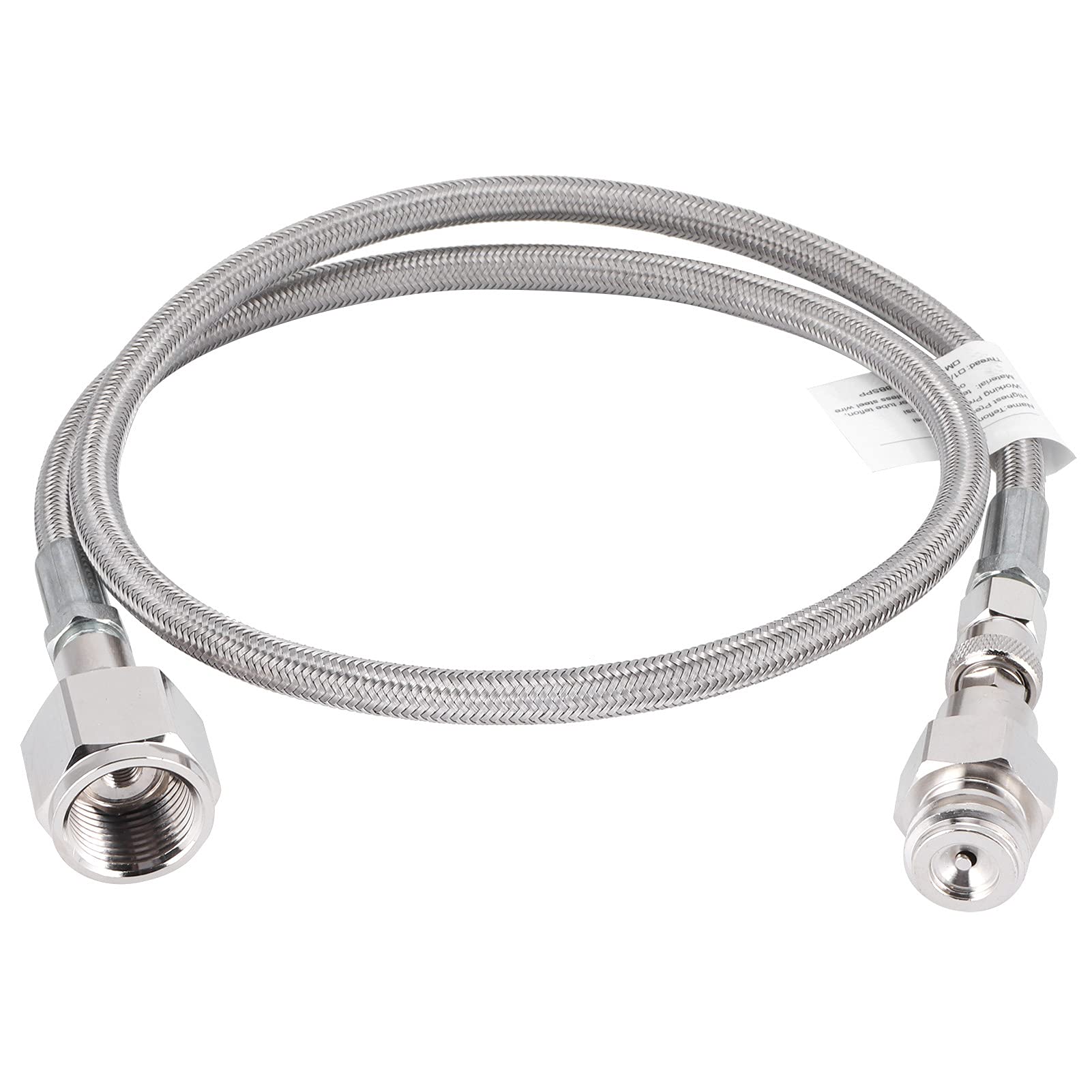 Adattatore Per Tubo Esterno Universale CO2 4500psi con Tubo in Acciaio Inossidabile da 1 M G5/8-14 TR21-4 Connettore Per Macchina Per Acqua di Soda Adattatore Per Macchina Per Soda