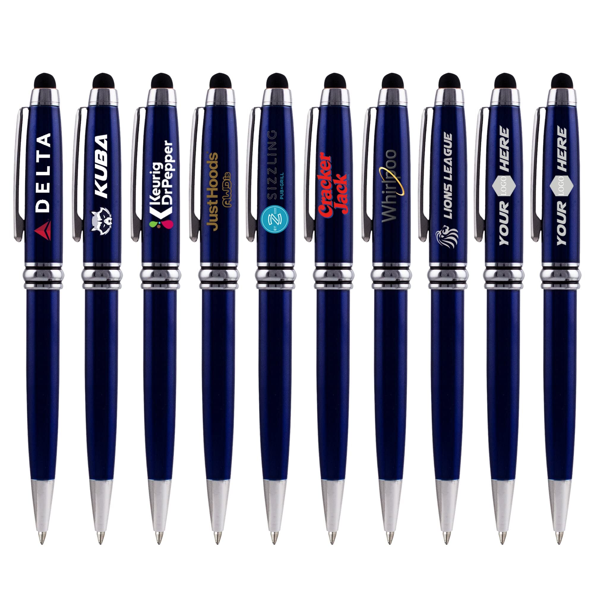 ANCOLOFIS Bolígrafos con logotipo personalizado: impresión con su logotipo, mensaje, nombre del equipo de la empresa, número de teléfono Perfecto para hombres de negocios 100 bolígrafos/CAJA