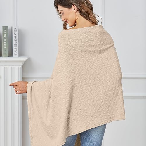 Miniatura 5 de Funda de lactancia para lactancia materna, cubierta de punto para lactancia materna, manta cálida y acogedora, transpirable y suave, cuello ancho