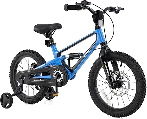 Miniatura 10 de BABY JOY Bicicleta para niños, bicicleta deportiva de aleación ligera de 16 pulgadas con frenos de disco dual, ruedas de entrenamiento, suspensión