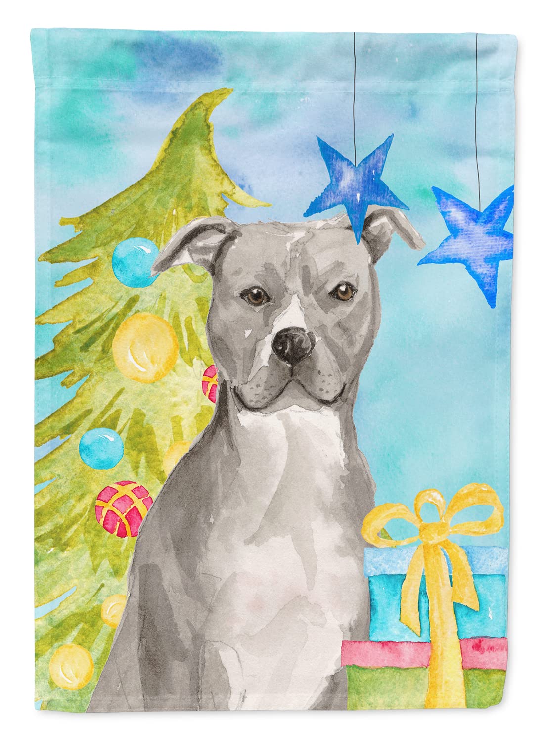 Drapeau Staffordshire Bull Terrier Noël pour égayer votre jardin pendant les fêtes de fin d'année