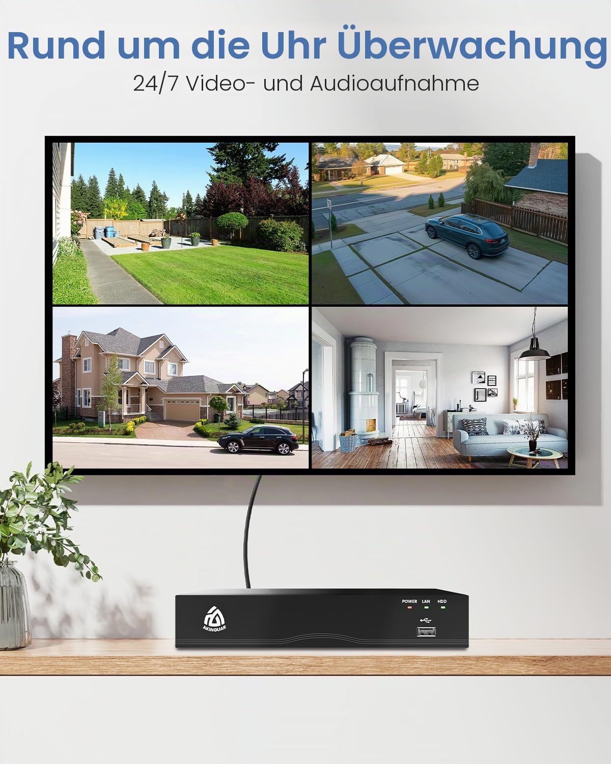 8CH 4K PoE NVR Überwachungssystem Rekorder mit 2TB Festplatte