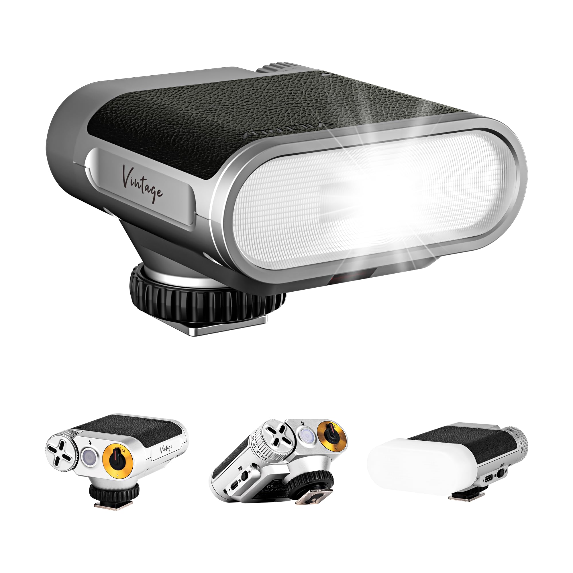 VILTROX Z1+ Mini flash Speedlite GN12 6500 K Flash pour appareil photo avec 7 niveaux, contrôle optique S1/S2, boîte à lumière amovible, compatible avec les appareils photo Canon Fuji Nikon Panasonic