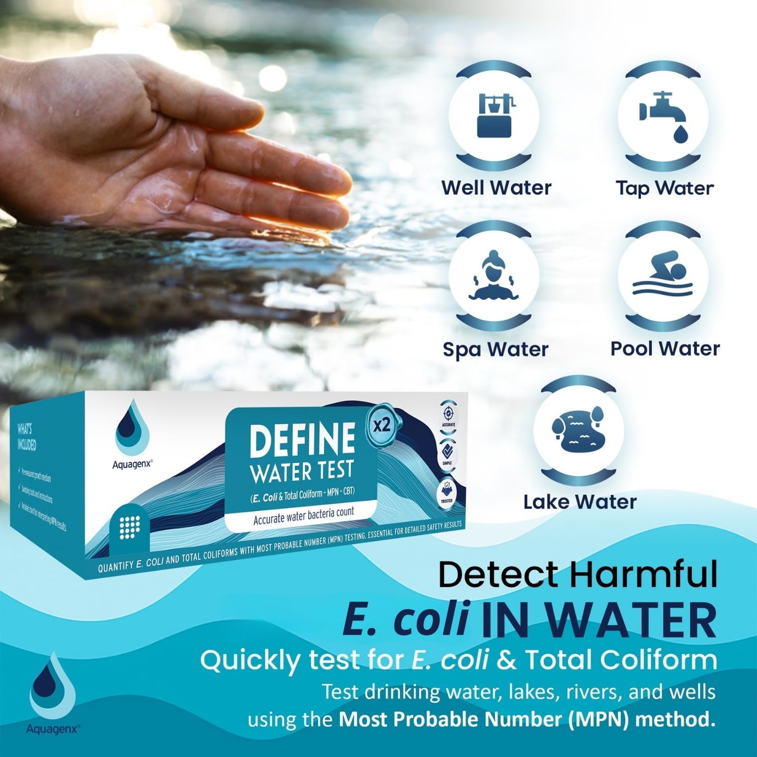 Amazon.com : Aquagenx Define Water Test Kit - Detects Most