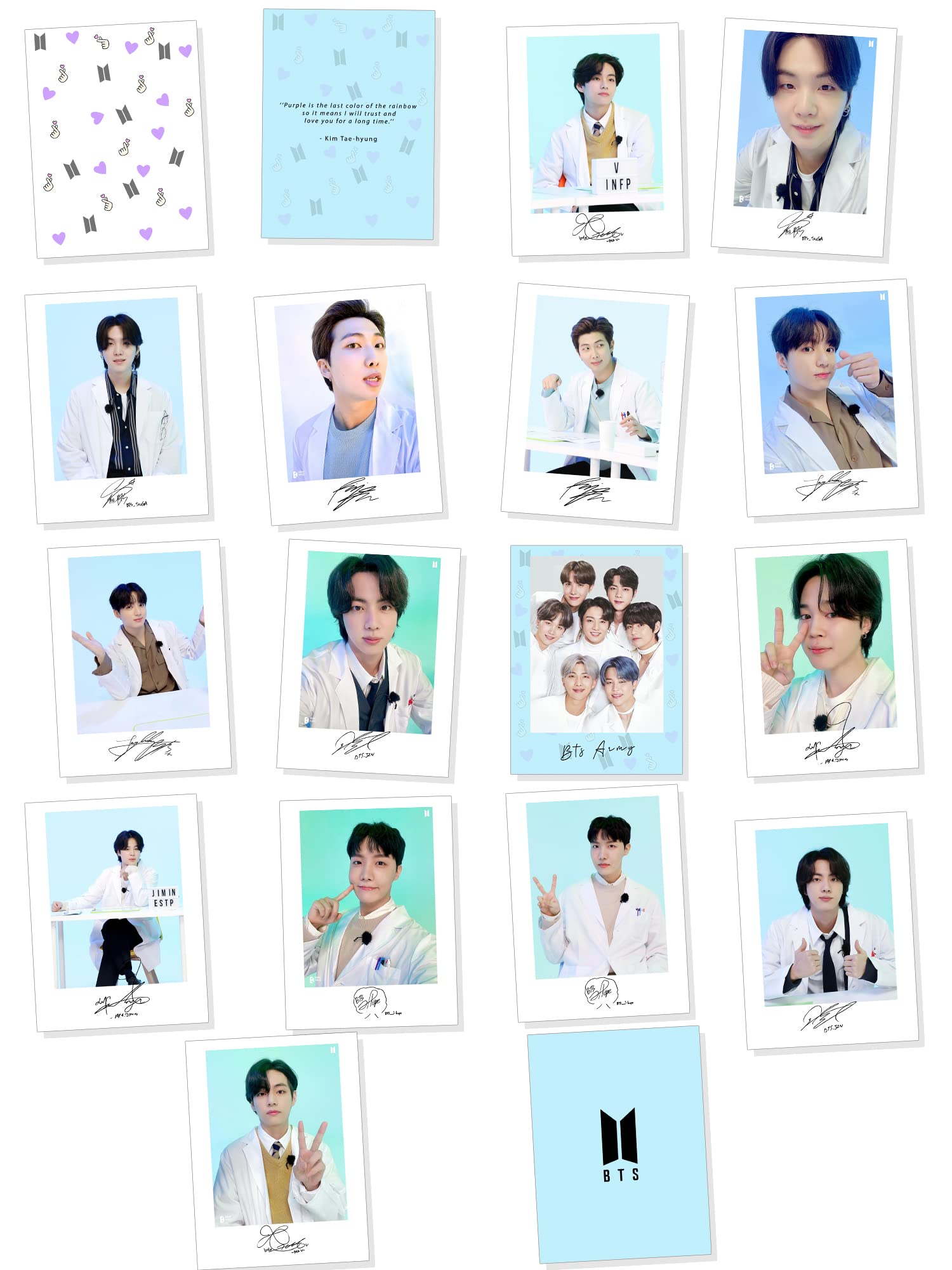 SINCE 7 STORE BTS Latest Polaroid Lomocards with Autograph Pack of 18 Premium Photocards (3x4 inches) for Room Decoration/for Gifting/BTS Merch