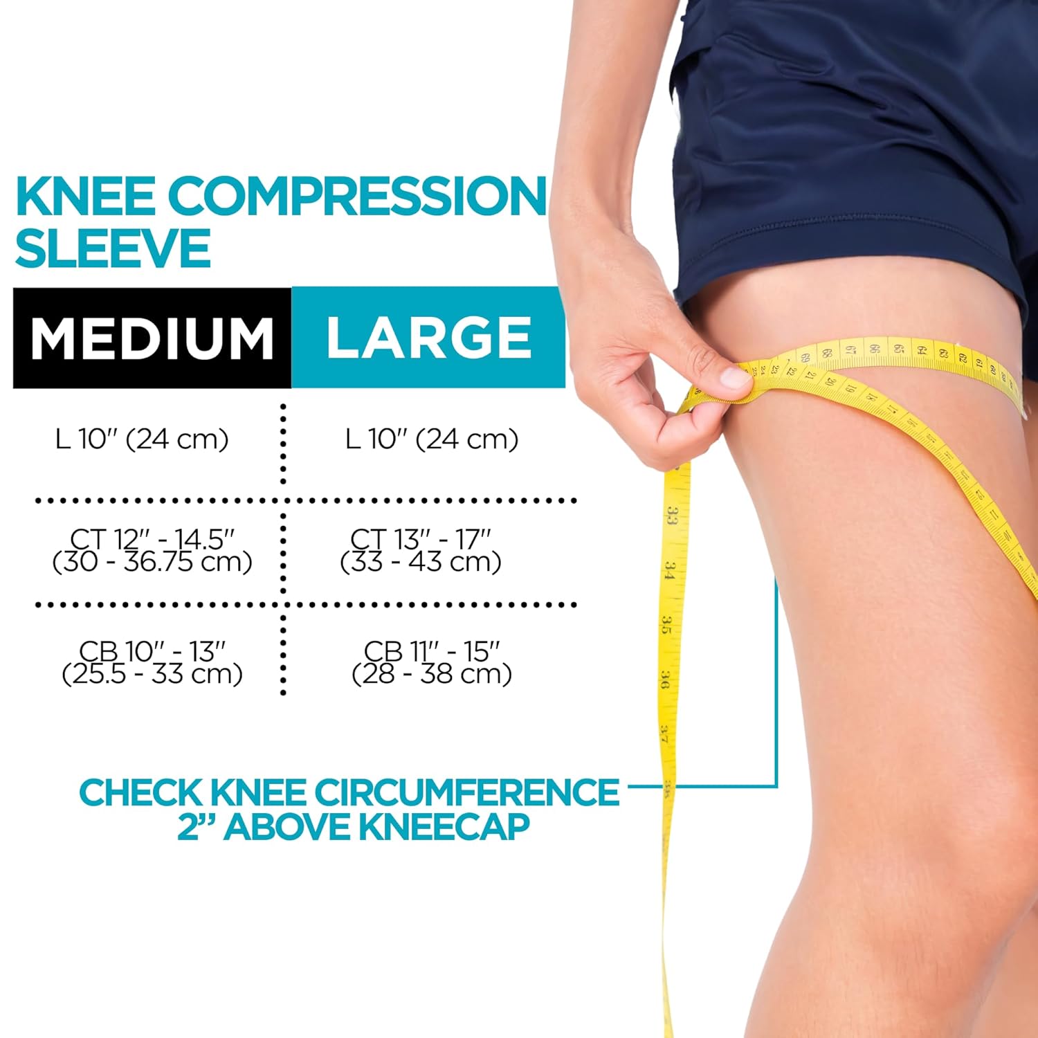 Runners Knee Compression Sleeve for Nikken KenkoTherm Compression Knee Brace for Men & Women, Workout Leg Brace & Elastic Supports, Athletic Patellar Support Wrap for Sports Running & Walking (Large)
