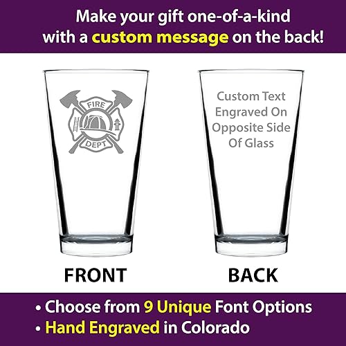 Miniatura 8 de Firefighter Symbol Pint Glass for Beer - Unique Fireman Beer Glass Gifts for Firefighters - 16 Oz Pint Glasses