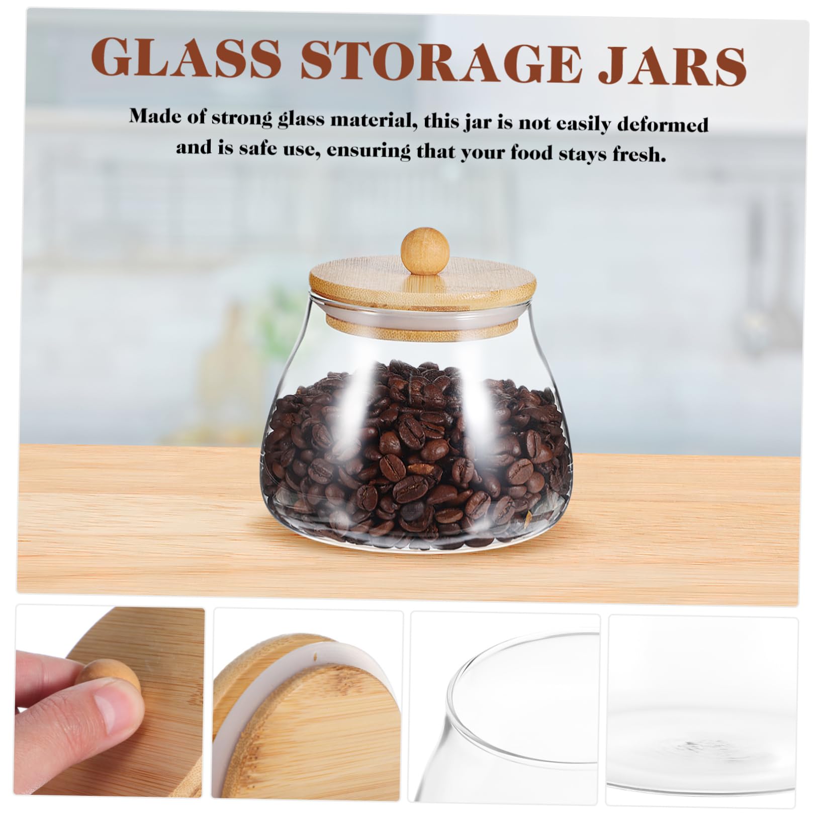 TOYANDONA 4 Piezas tarro de dulces hermético masón condimento recipiente tapa Contenedores tarros de avena durante la noche jarra de té envases de tarro de cristal Vidrio
