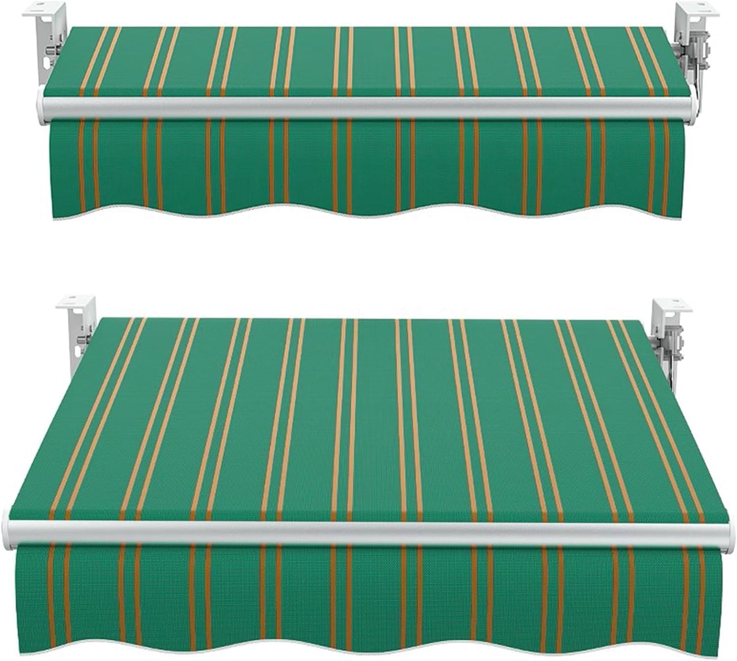Auvent de patio supérieur 4x1.5m, toile de remplacement pour pare-soleil rétractable extérieur