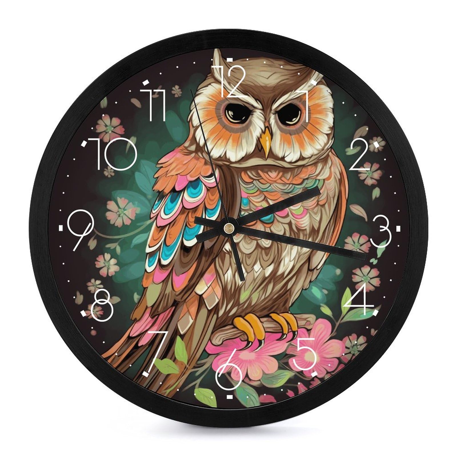 Horloge murale numérique grand format et pendule hibou à piles