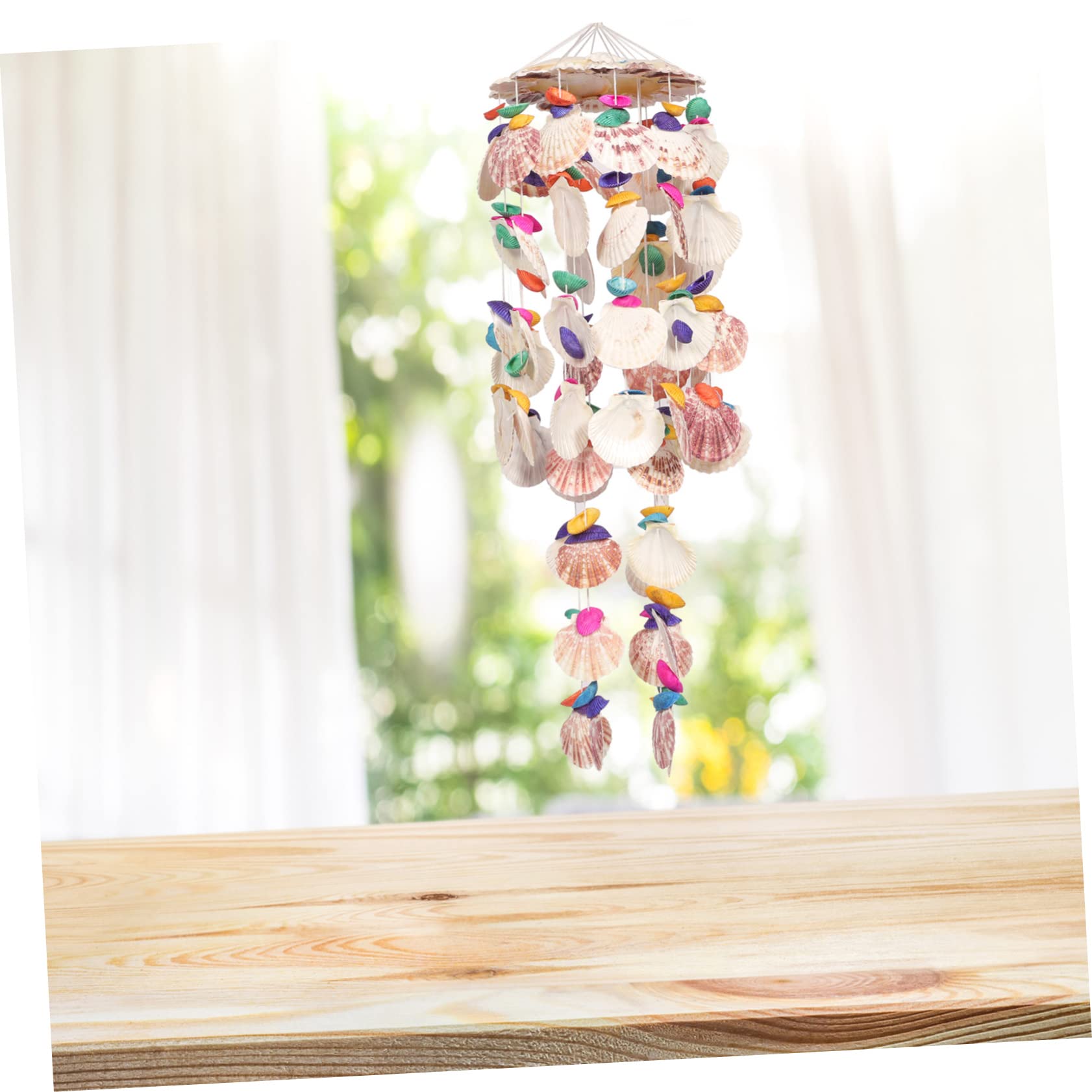 TOYANDONA Windspiel Hängedekoration Elegantes Natürlicher Muschel aus Seeschnecke Klarem mit Klang Hängeornament Sommerstimmung Einfache und Gartendeko für Draußen