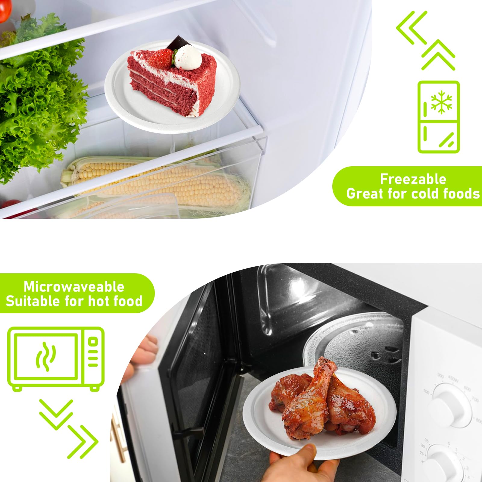 Piatti di carta piccoli, 17,8 cm, confezione da 500 pezzi, resistenti, ecologici, usa e getta, per feste, antipasti, torte, bianchi
