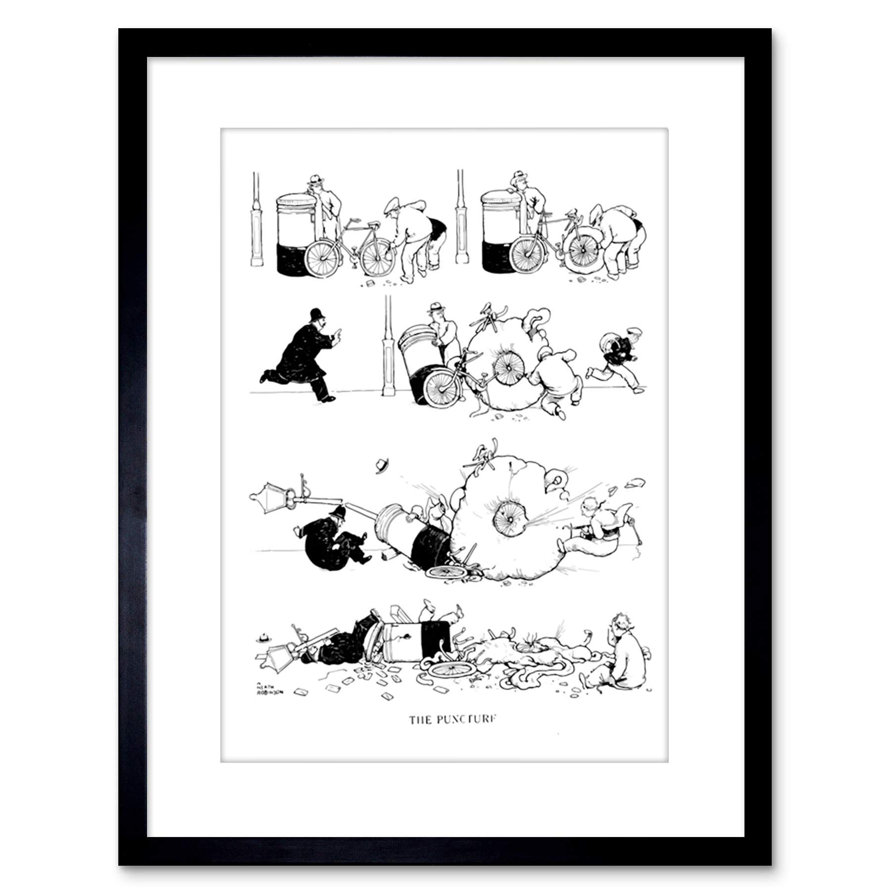 Amazon.com: THE PUNCTURE HEATH ROBINSON COMIC CARTOON FRAMED