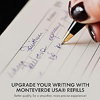 Vista 5 de Monteverde USA Soft - Recambios de bolígrafo para adaptarse a bolígrafos Lamy, tinta marrón, punta media, escritura suave y única, paquete de 2