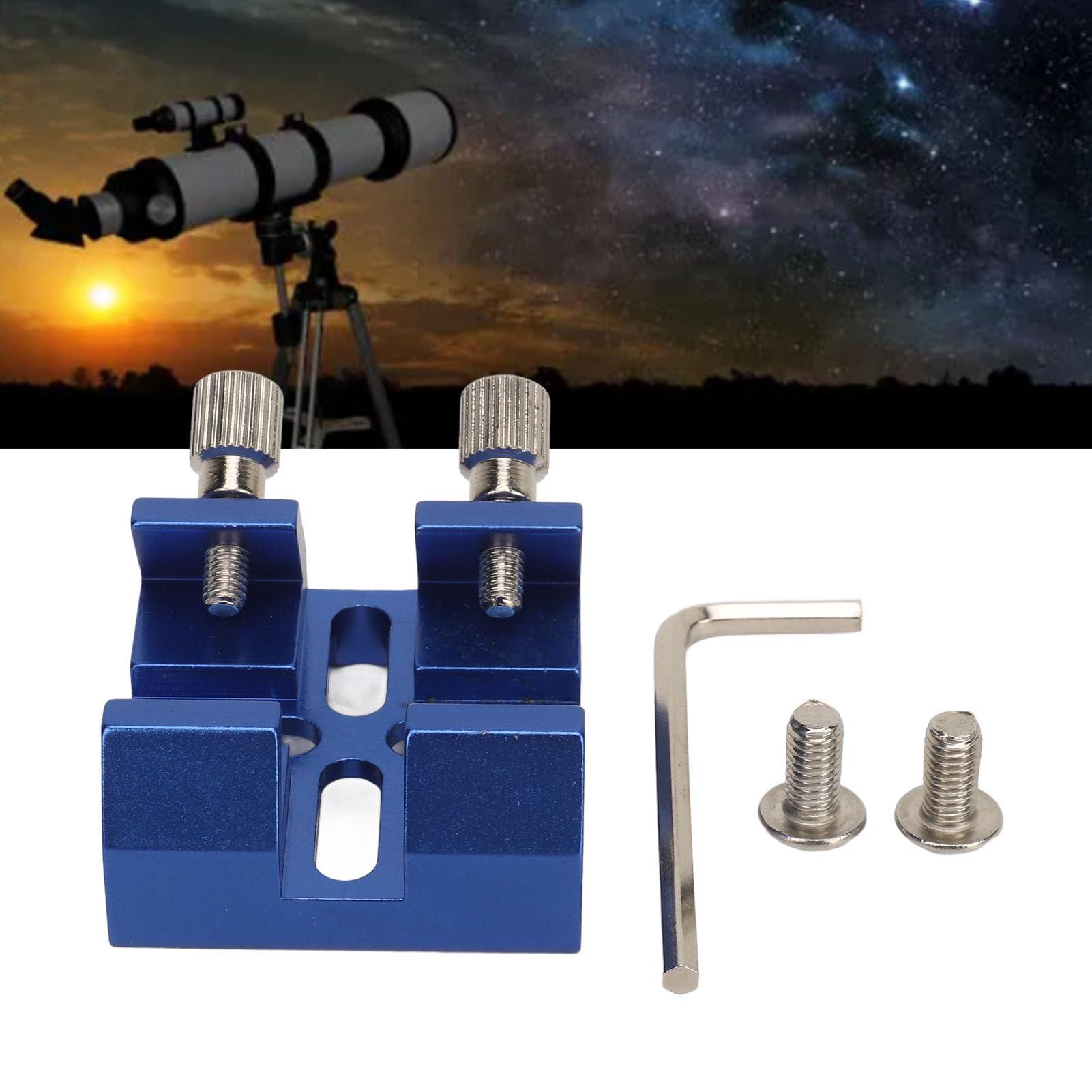 Universelle Schwalbenschwanzbasis für Sucherfernrohre, Ideale Sucherfernrohr-Montagehalterung für Optische Teleskope für die Installation von Optischen Sucherfernrohren (Blue)