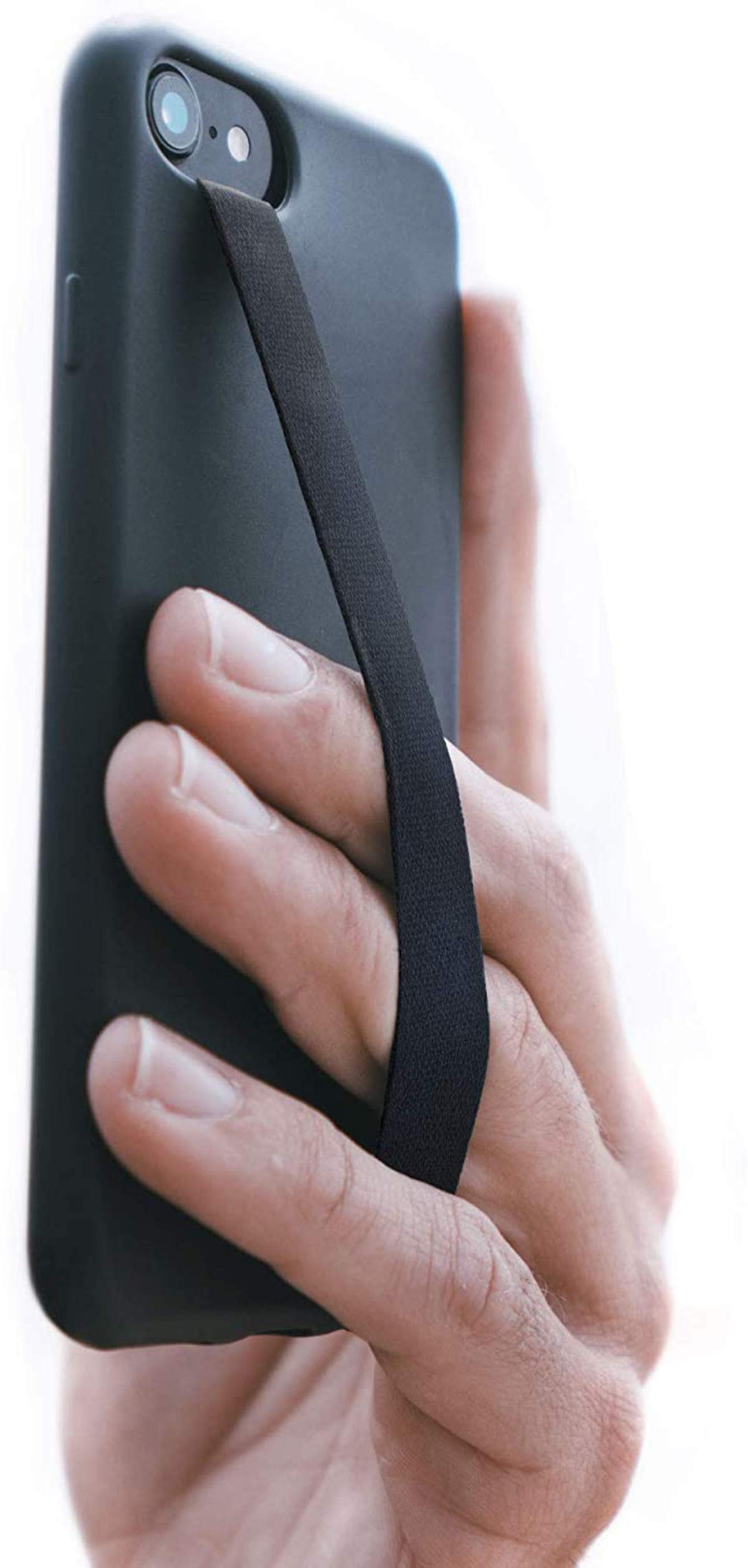 DELFINO Phone Loops Phone Loops Phone Grip Finger Strap Accessory for Mobile Cell Phone (Black)