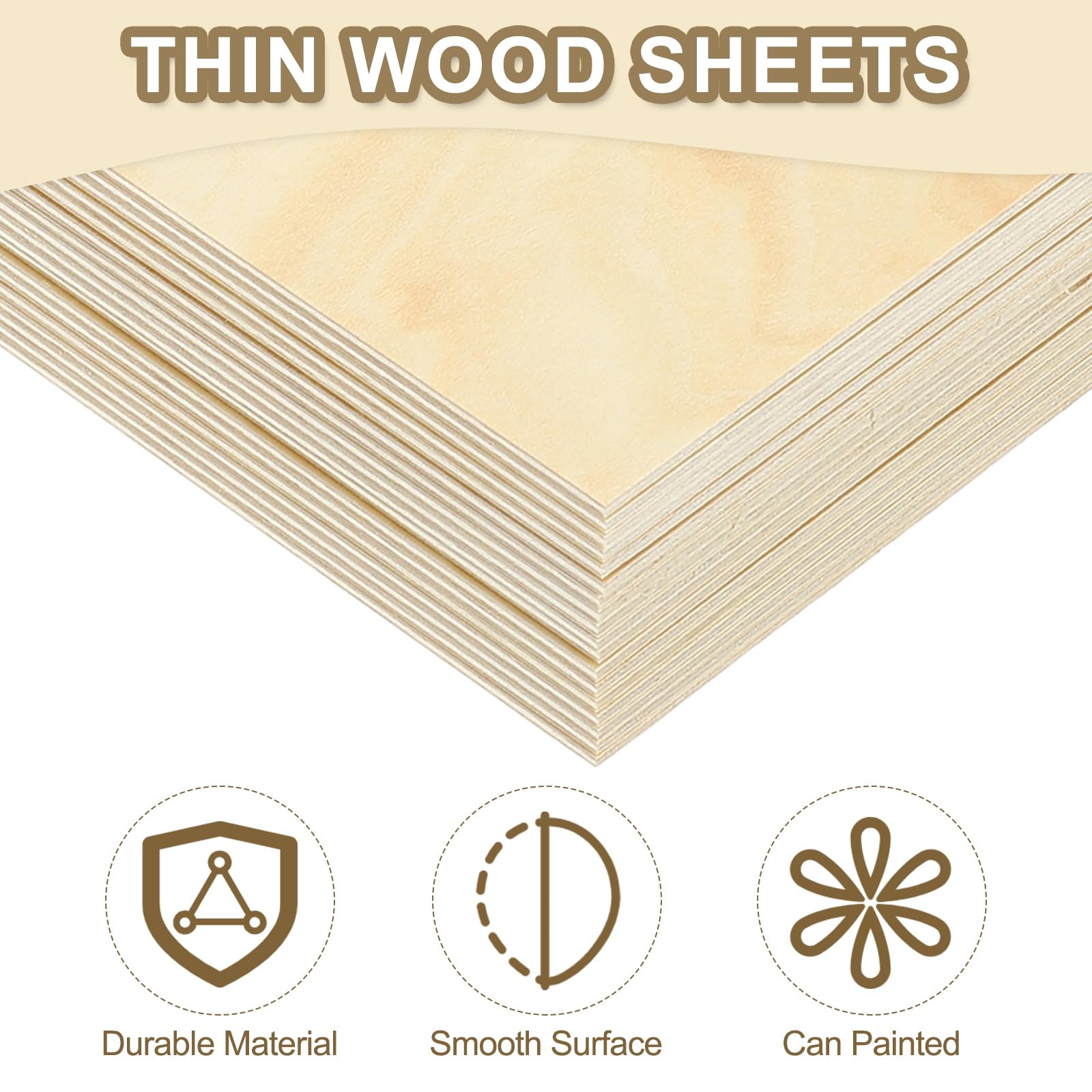 PATIKIL Hojas de madera de tilo de 24 x 24 x 1/4, 12 hojas de madera contrachapada de 6 mm, tablero de madera de balsa sin acabar, con superficies lisas para manualidades, modelos de corte láser,