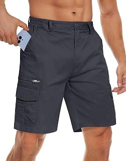 MAGCOMSEN Men's Durable Cargo Shorts Cotton Combat Work Shorts Outdoor Shorts with Multi Pockets