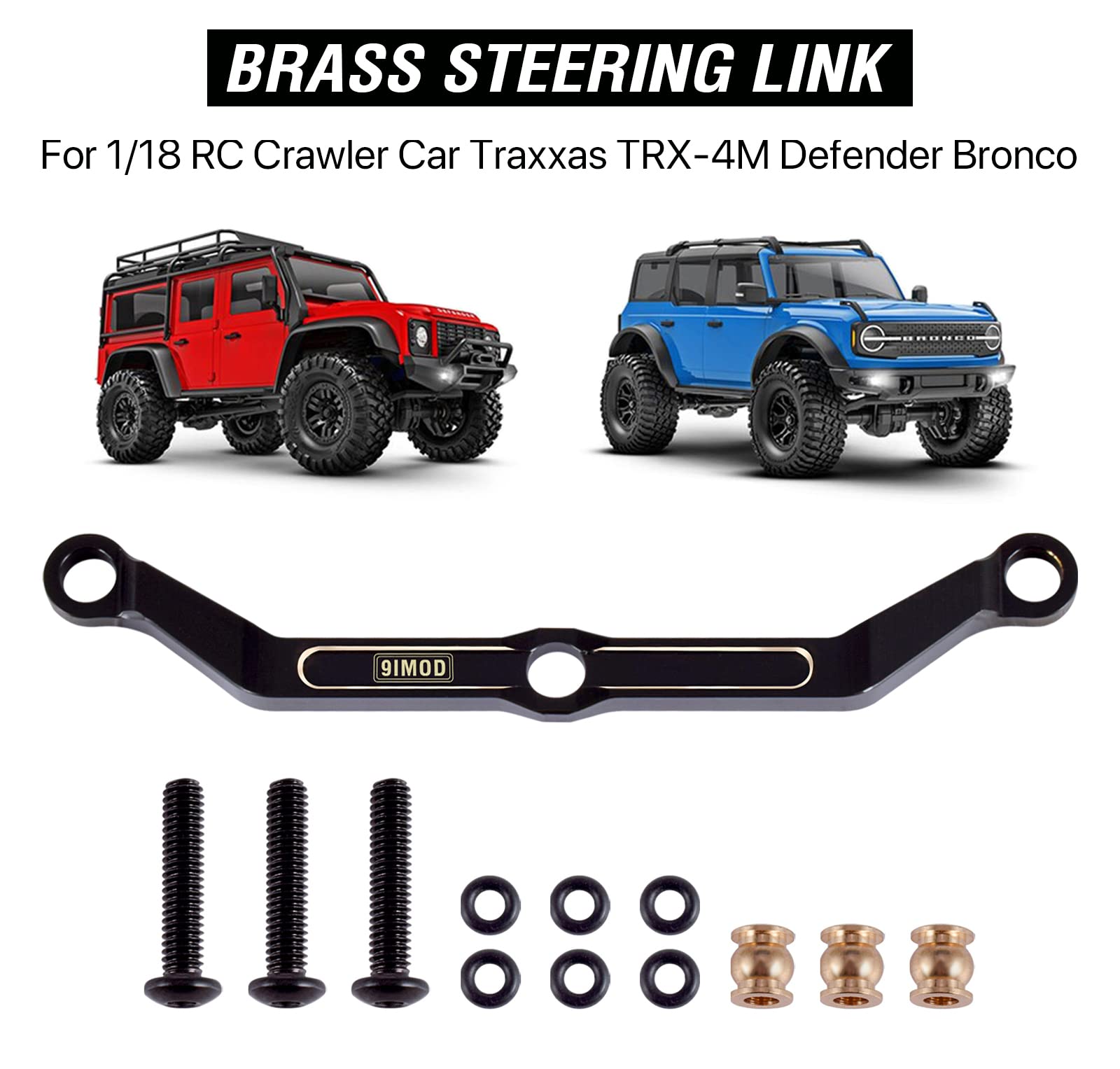 CrazyHobby Brass High Clearance Links For TRX4M Bronco/Defender - Black Gold Upgrade - View #5