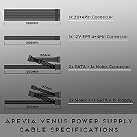 Vista 6 de APEVIA VENUS450W 450W ATX Power Supply with Auto-Thermally Controlled 120mm Fan, 115/230V Switch, All Protections