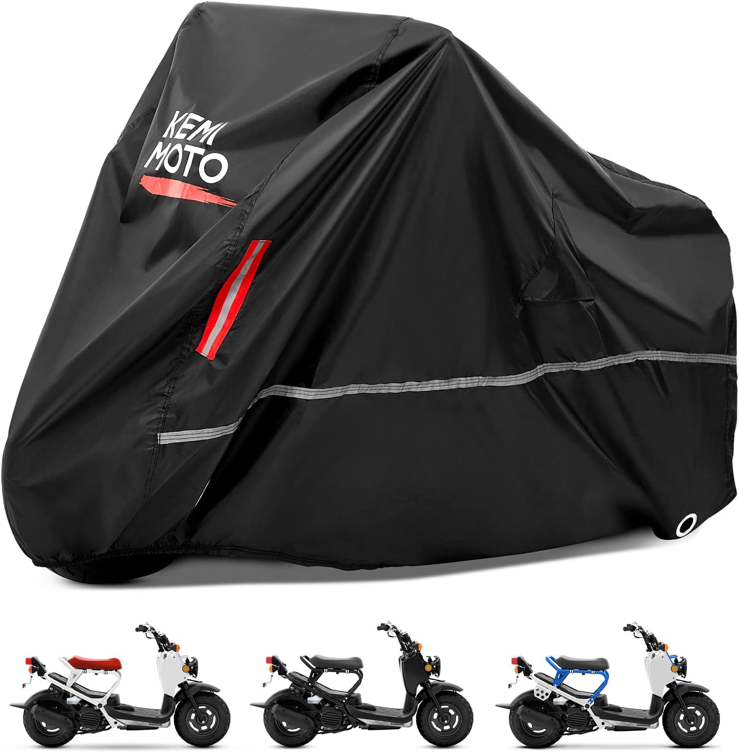 KEMIMOTO Motorcycle Cover Waterproof & Windproof Compatible with Ruckus Super Cub Navi Grom Scooter Outdoor & Indoor with Lock-Holes All Weather Protect from Dust Sunlight Rain