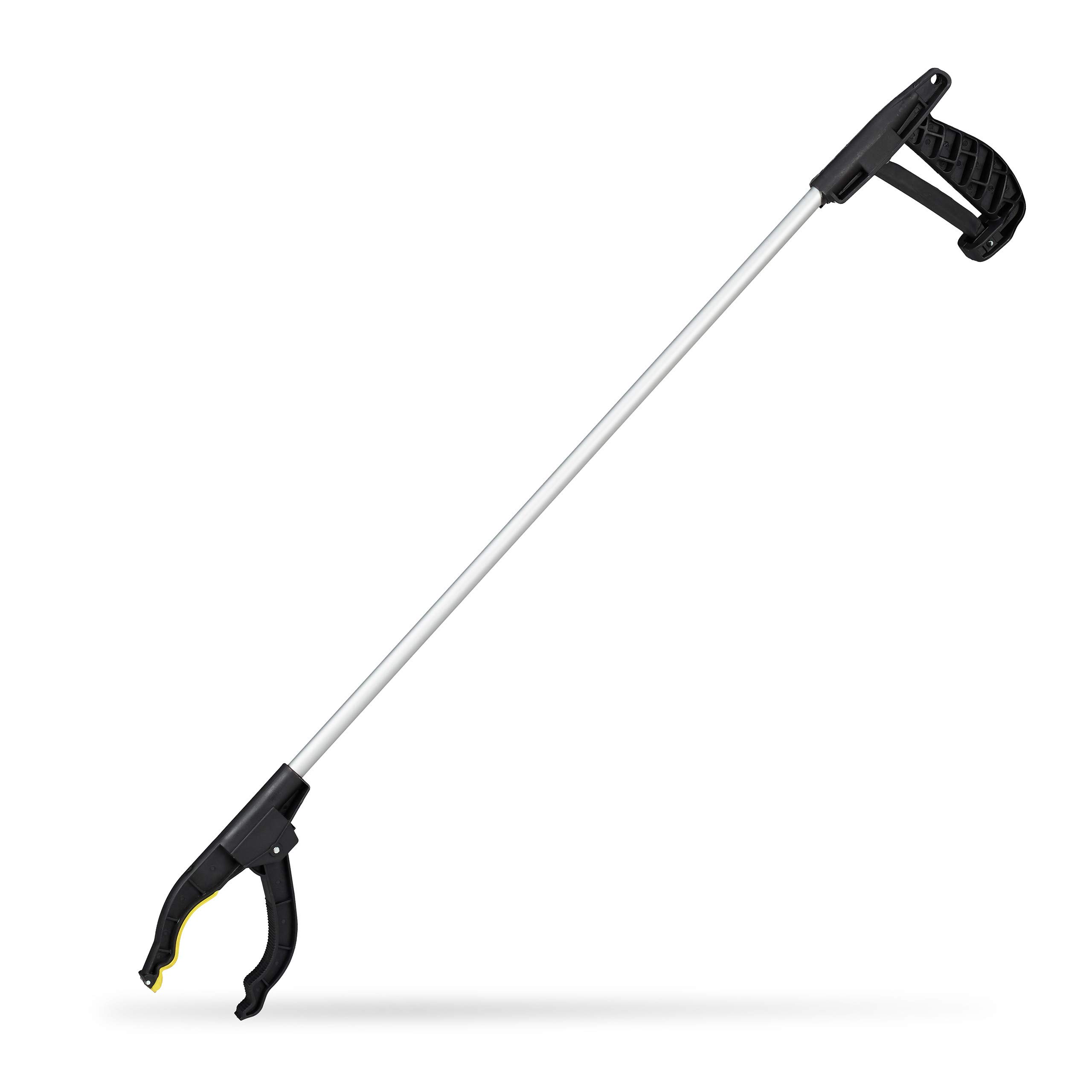 Relaxdays Universal Greifarm, Müllgreifer, Armverlängerung, Greifhilfe für Senioren, Aluminium, 76 cm, Silber/schwarz