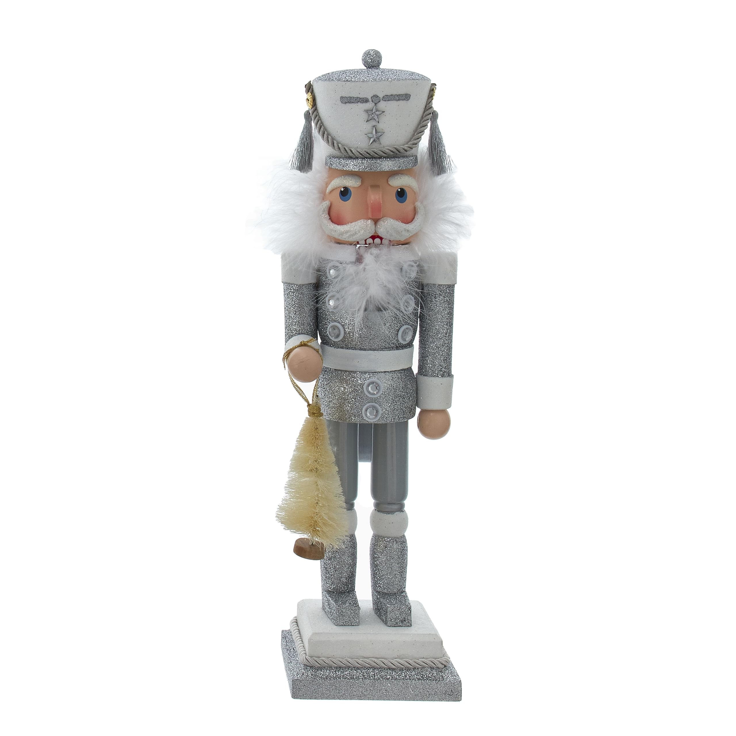 Casse-Noisette Hollywood Kurt Adler argent 38 cm figurine bois decoration Noel