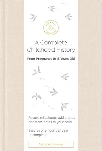 Promptly Journals - Cuaderno de historia de la infancia, cuaderno de recuerdos para bebés desde el embarazo hasta los 18 años (arena)
