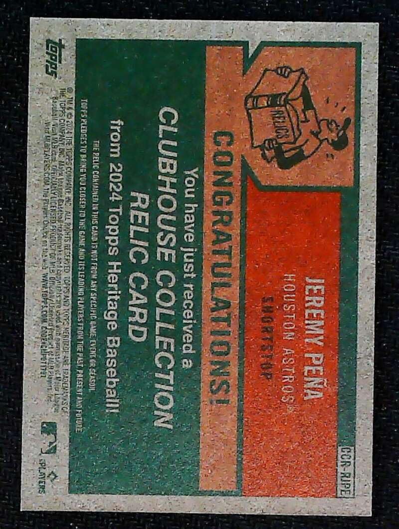 Amazon.com: 2024 Topps Heritage Clubhouse Collection Relic #CCR