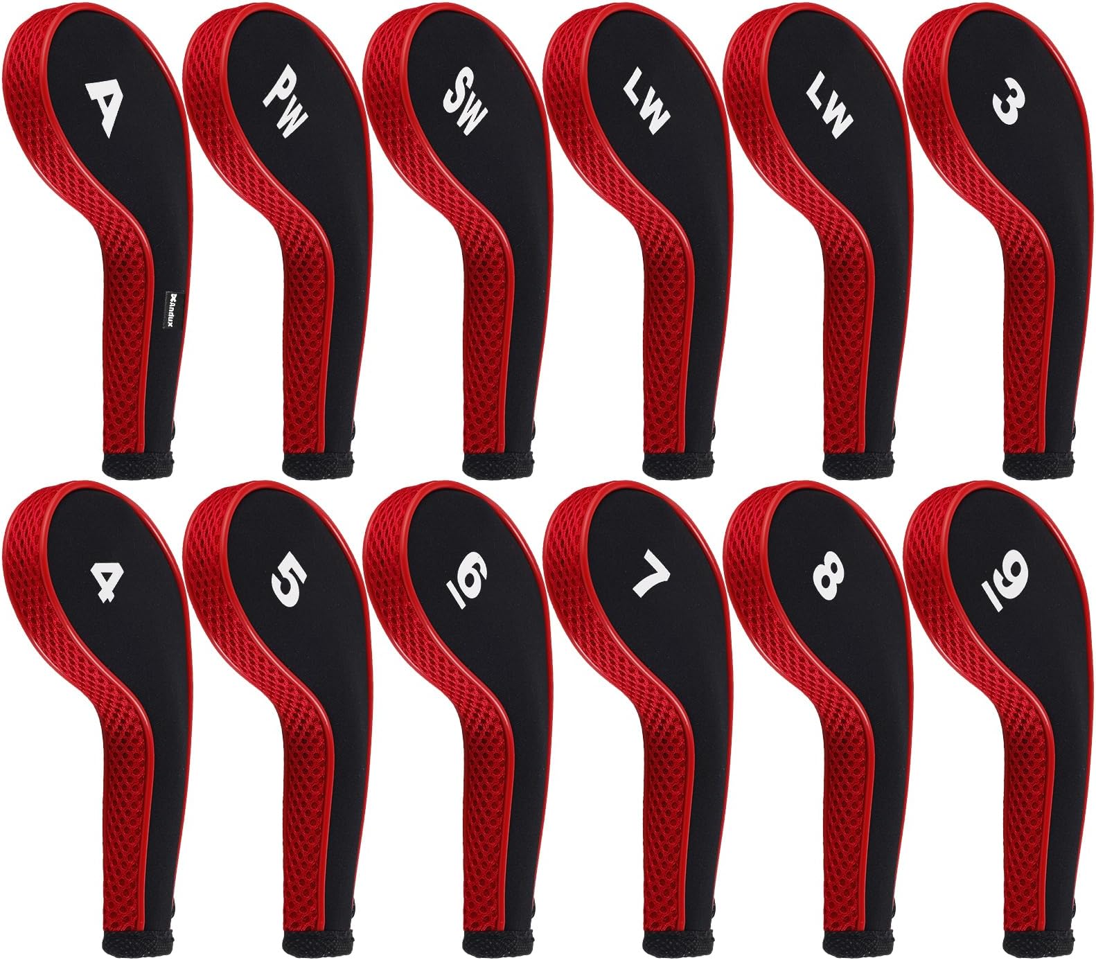 12pcs/Set Golf Iron Wedge Club Head Covers RH with Zipper