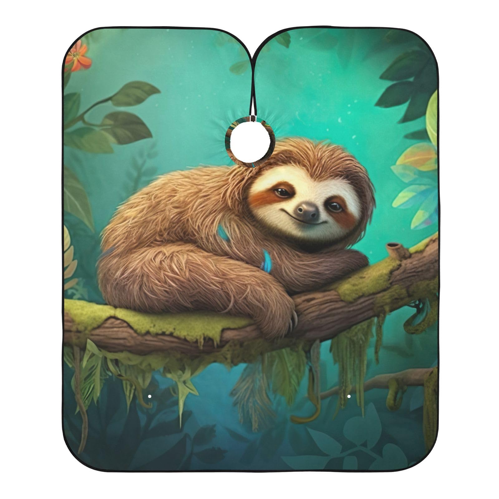 Hezely Tree Sloth Hair Dye Cape, Barber Cape for Adults,Waterproof Salon Cape,Waterproof Hairdressing Styling Hair Cutting, 65