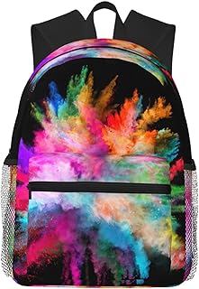Mochila Color Explosion para hombres y mujeres, mochila de viaje de mano, mochila de trabajo, resistente al agua, color negro, talla única, mochilas de viaje, Negro, talla única