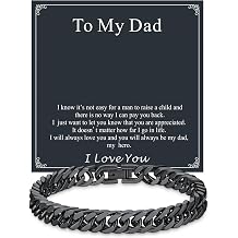 Bracelet Gift for Men, Stainless Steel Cuban Link Bracelets for Men, Silver/Black Cuban Chain Wrist Bracelets Fashion Accessories, To My Man Dad Husband Love Him Anniversary Birthday Gifts