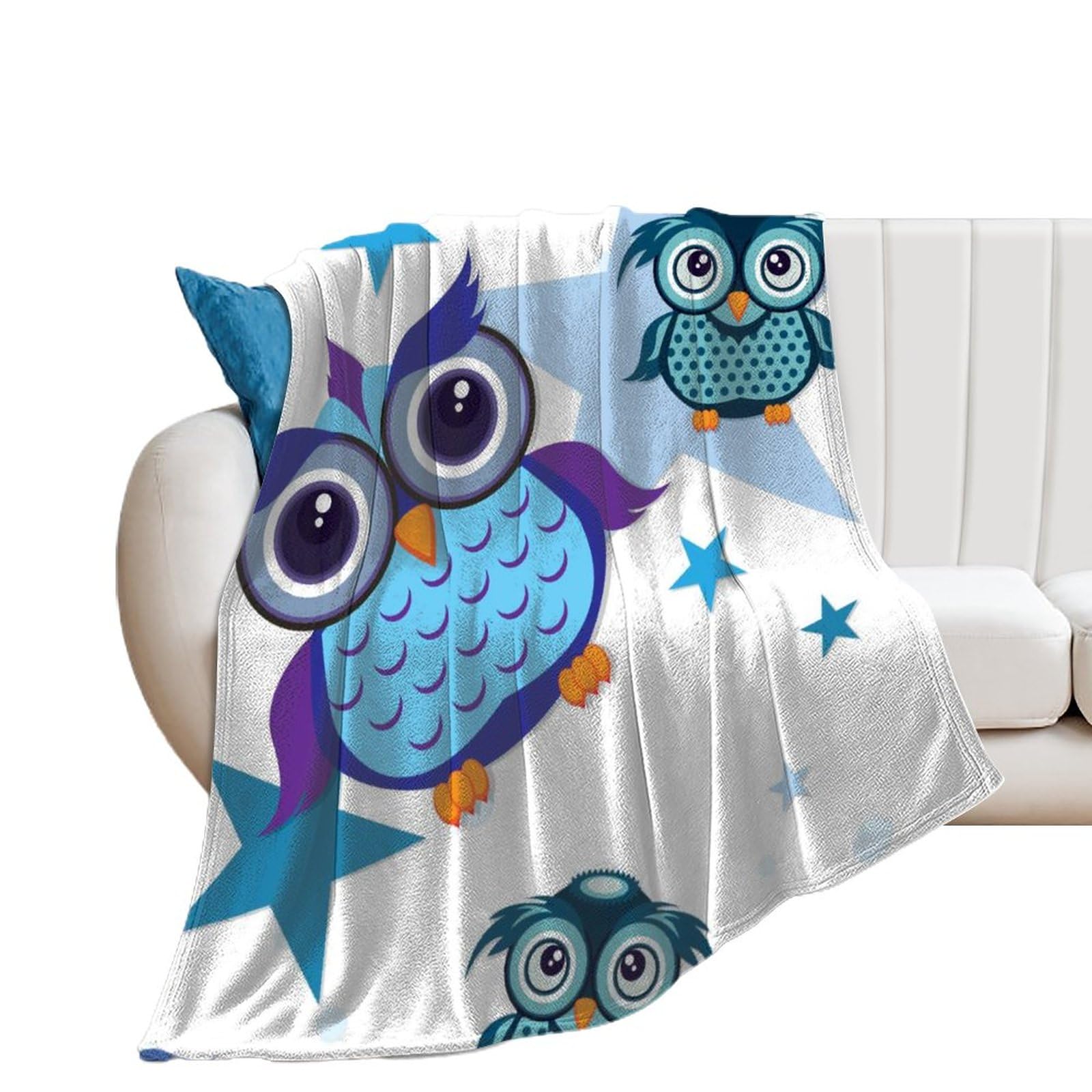 Couverture polaire hibou pour des soirées cocooning douillettes sur le canapé