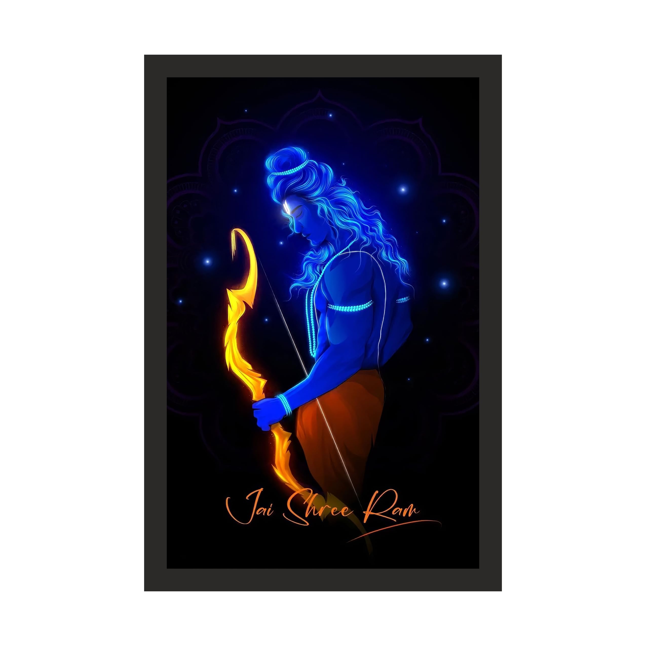 Lord Ram: Luminous Jai Shree Ram Art, 24x36 Inches