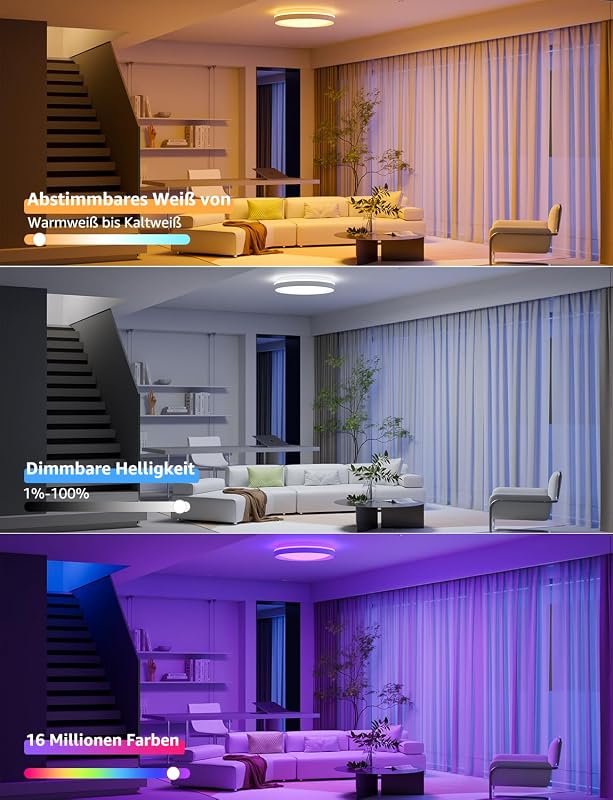 Lepro T1 Okos Mennyezeti Lámpa RGBCCT Dimmelhető WiFi Bluetooth Alexa Google