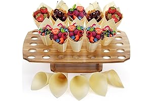 Charcuterie Cone Holder with Ice Cream Cone Stand and 100 Wooden Cones