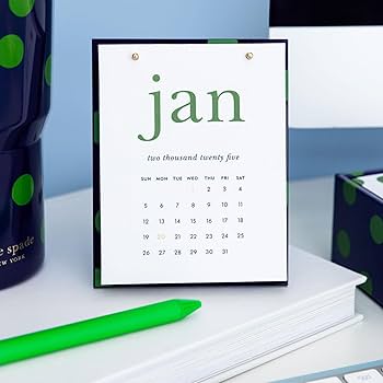 Kate Spade New York Small Desk Calendar 2025, Monthly