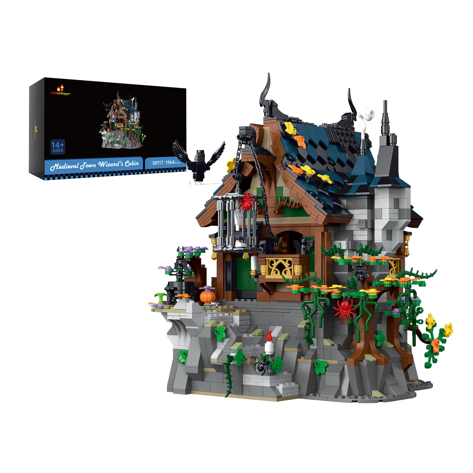 JMBricklayer Mittelalterliches Zauberhütten-Bauset Set für Erwachsene, kreatives Architekturhaus-Modellspielzeug, Sammlerstück oder Heimbüro-Ausstellung, Ideengeschenk für Mädchen und Jungen 30117
